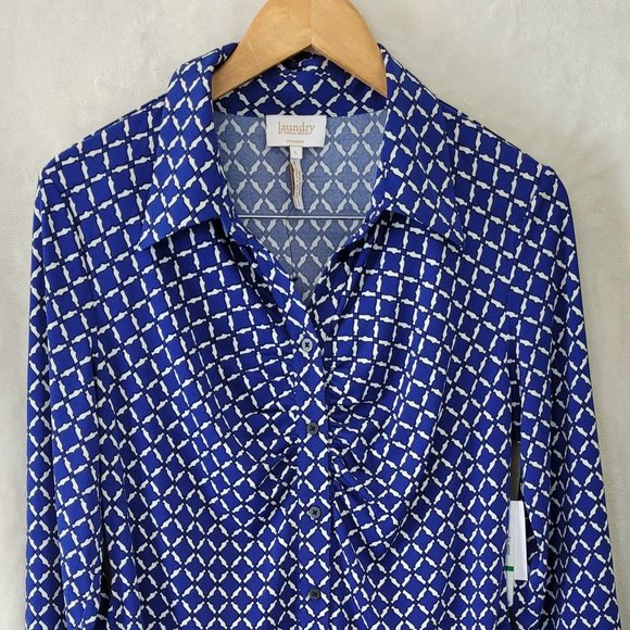 NWT Laundry soft rushed cobalt blue top - Picture 1 of 4